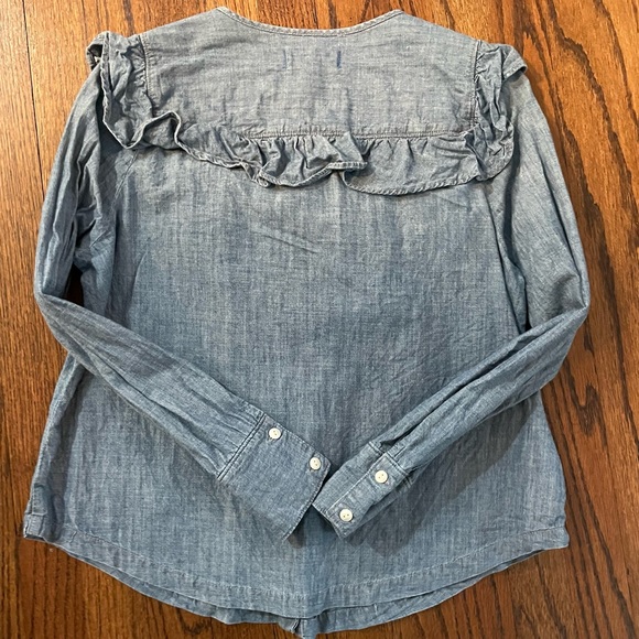 💙Madewell Chambray Ruffle Top - Picture 5 of 5